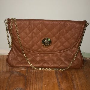 Steve Madden Brown Faux Leather Crossbody Bag